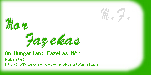 mor fazekas business card